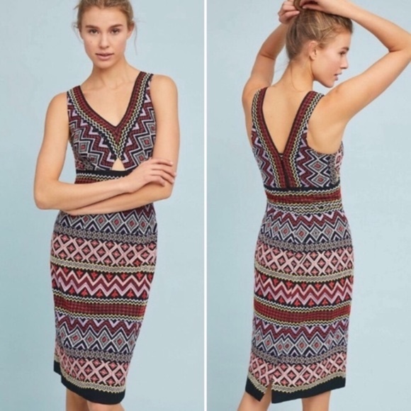 Anthropologie Dress Akemi + Kin Geo Embroidered Dress 14 - Picture 1 of 15